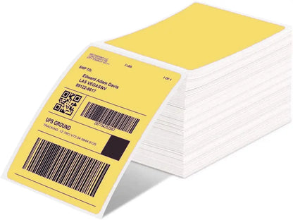 Phomemo 4x6 Thermal Labels for Shipping Label Printer - 500PCS Purple Mailing Labels 4x6 Direct Thermal Labels Fanfold BPA Free