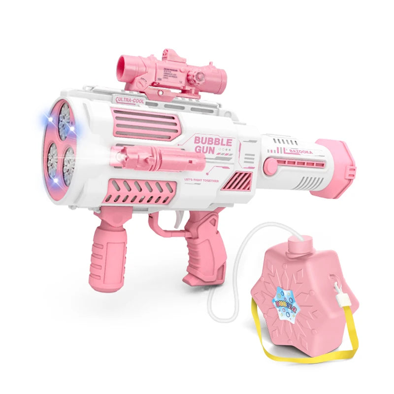 Máquina de burbujas de jabón con forma de cohete y pistola de burbujas N-Hole, lanzador espacial eléctrico, regalo para el Día del Niño que sigue produciendo burbujas con luz