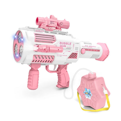 Máquina de burbujas de jabón con forma de cohete y pistola de burbujas N-Hole, lanzador espacial eléctrico, regalo para el Día del Niño que sigue produciendo burbujas con luz