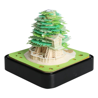 Omoshiroi Block 3D Notepad 2024 Calendar 3D Sakura Tree House Memo Pad Cute Block Notes 3D Sticky Notes Christmas New Years Gift