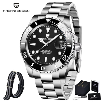 PAGANI DESIGN PD1661 Water Ghost Watch 40MM Luxury Automatic Mechanical Watches NH35 Auto Date Sport Dive BGW-9 Watch For Men