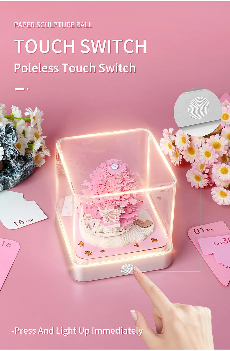 3D Omoshiroi Block Memo Pad Notepads Magical Calendar Magic Castle Sakura Tree Sticky Note Luxury Novelty Gift Items