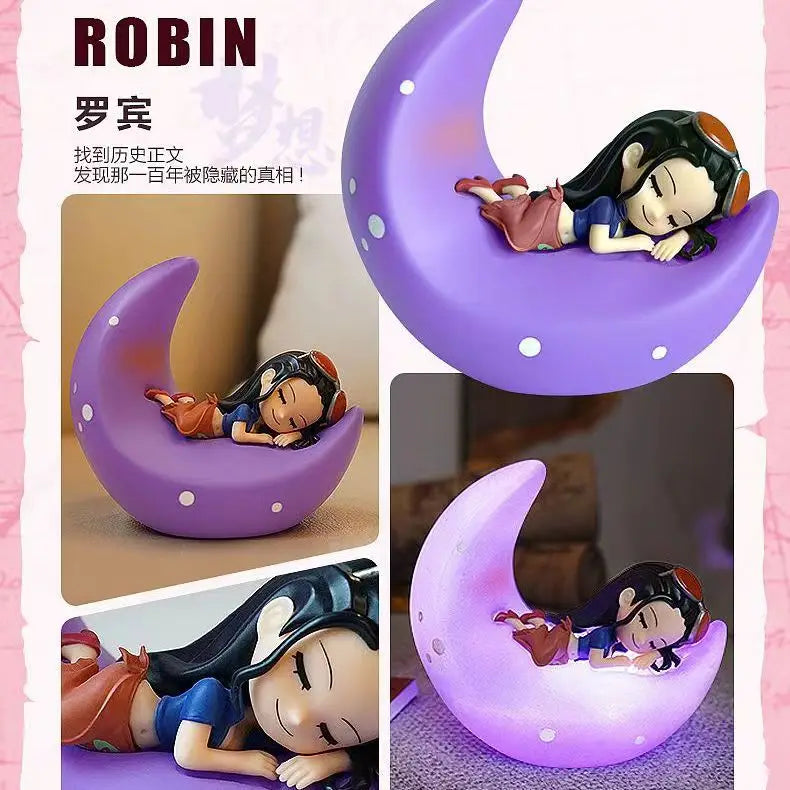 One Piece Cursed Devil Fruit Night Light 10CM Anime Action Figure Model Luffy Rubber Ace Burning Surgery Darkness LED Lamp Toys
