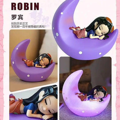One Piece Cursed Devil Fruit Night Light 10CM Anime Action Figure Model Luffy Rubber Ace Burning Surgery Darkness LED Lamp Toys