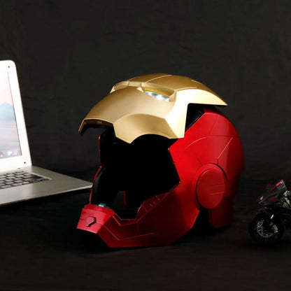 2024 New 1:1 Marvel Iron Man Mk5 Electric Helmet Multi-piece Opening And Closing Helmet Voice Control Eyes Model Adult Toy Gifts