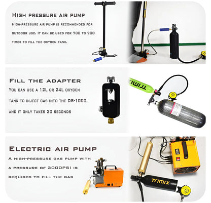 Trimix Lung Tank 0.5L Oxygen Cylinder Dive Scuba Portable 0.5L High Portable Mini Portable Mini Oxygene Diving