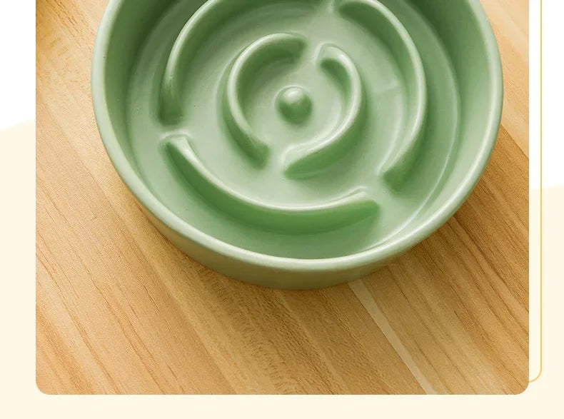 Slow Feeder Cat Bowl Ceramic Cat Food Bowl for Cervical Spine Protection Anti-choking Cat Slow Feeding Dish Bowl Pet Supplies