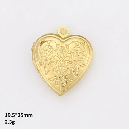 BoYuTe (50 Pieces/Lot) Heart Shaped Raw Brass Locket Pendant Materials Diy Photo Lockets Jewelry Accessories