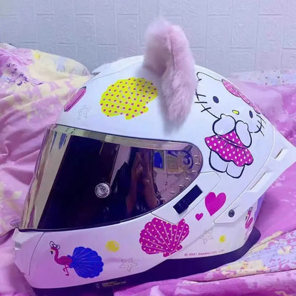 Sanrio Kuromi Cartoon Motorcycle Helmet Fashion Hello Kitty Scooter Helmet Cute High Quality Cute Helmet Four Seasons Gift