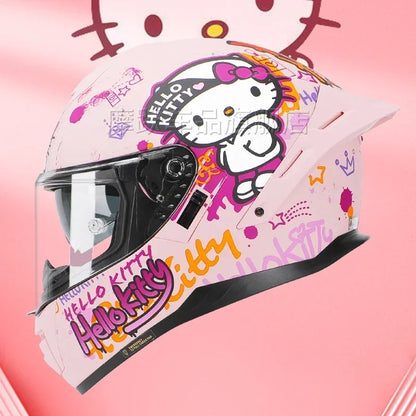 Sanrio HelloKitty Motorcycle Helmet Full Face Racing Helmets Offroad Motorcycle Helmet Motorbike Sports Helmets