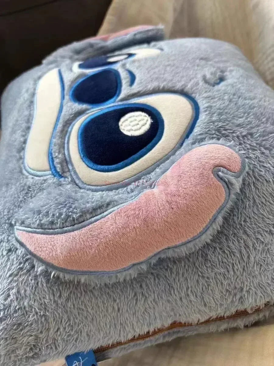 Stitch Disney Throw Pillow Blanket 2-in-1 Kawahiran Velvet Throw Pillow Thickened Nap Blanket Living Room Christmas Gift