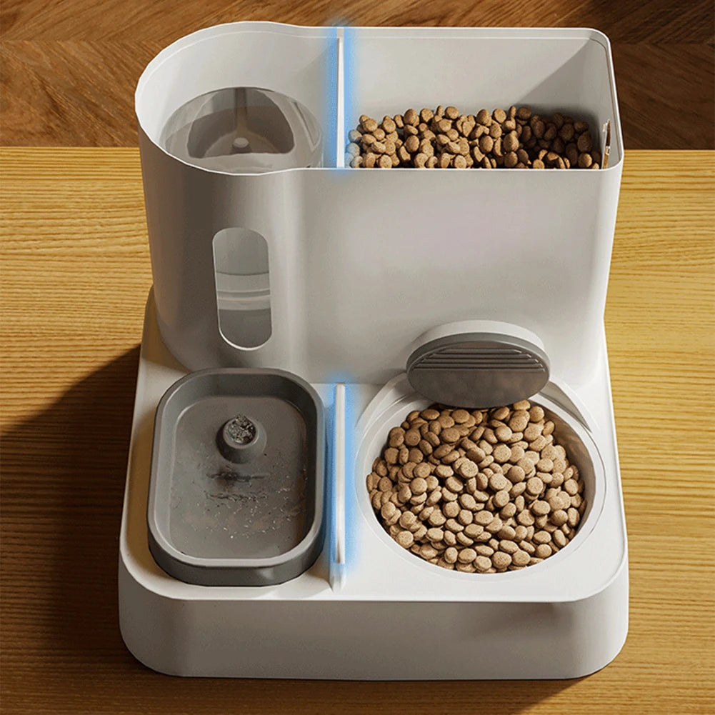 Comedero automático para perros y gatos 2 en 1 Comedero automático Dispensador de agua Juego de cuencos de agua y comida para mascotas Suministros para mascotas para perros y gatos