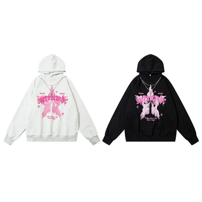 Vintage American Style Streetwear Hooded Loose-Fit Sweatshirt Jacket For Men And Women Versatile Casual Hoodies