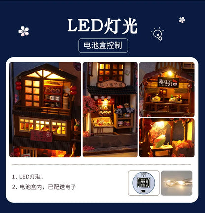 3D Wooden Puzzle DIY Book Kit Bookend Shelf Insert Alley Miniature Dollhouse Model Building Set Craft for Home Decoration P541