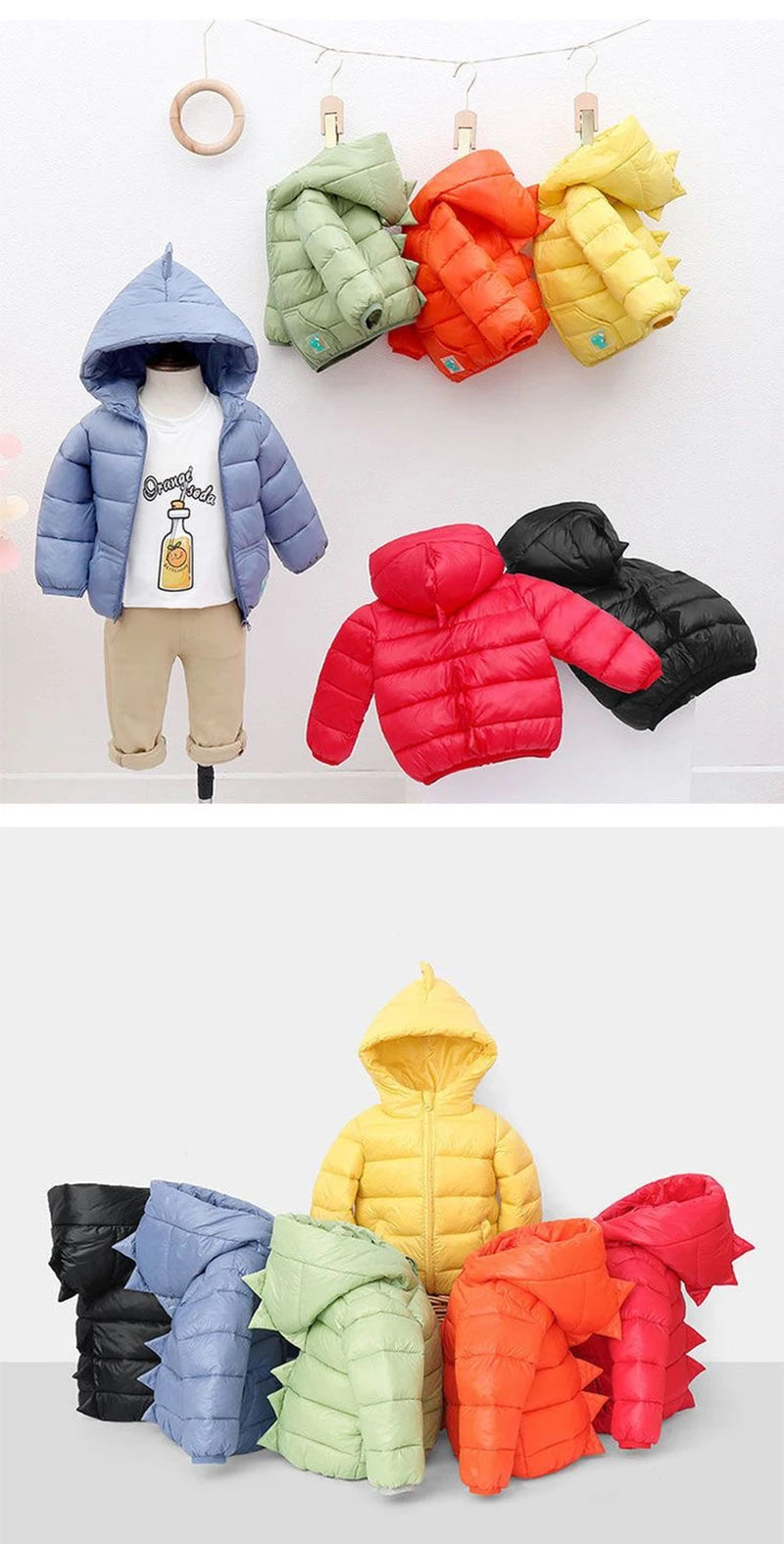 2 3 4 5 6 Years Autumn Winter Baby Boys Jacket Fashion Dinosaur Outerwear Hooded Zipper Christmas Party Girls Coat Kids Clothes