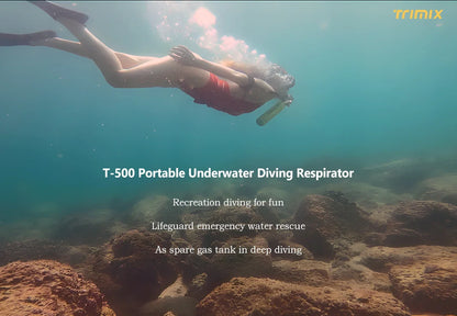 Trimix Lung Tank with Snorkeling Mask 0.5L Diving Equipment 0.5L mini diving scuba tank portable lung tank for diving