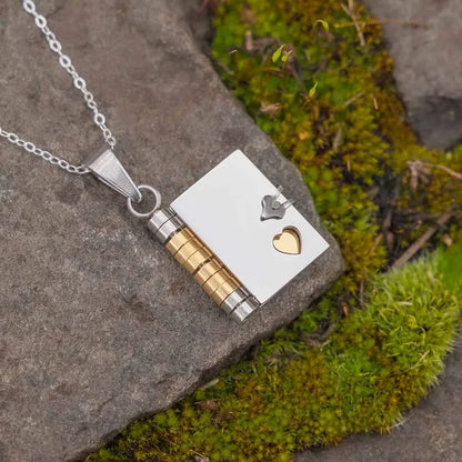 3 Pages Book Custom Name Necklace Openable Love Letter Personalized Text Pendant Unisex Chain Girl Valentine Day Gift waterproof