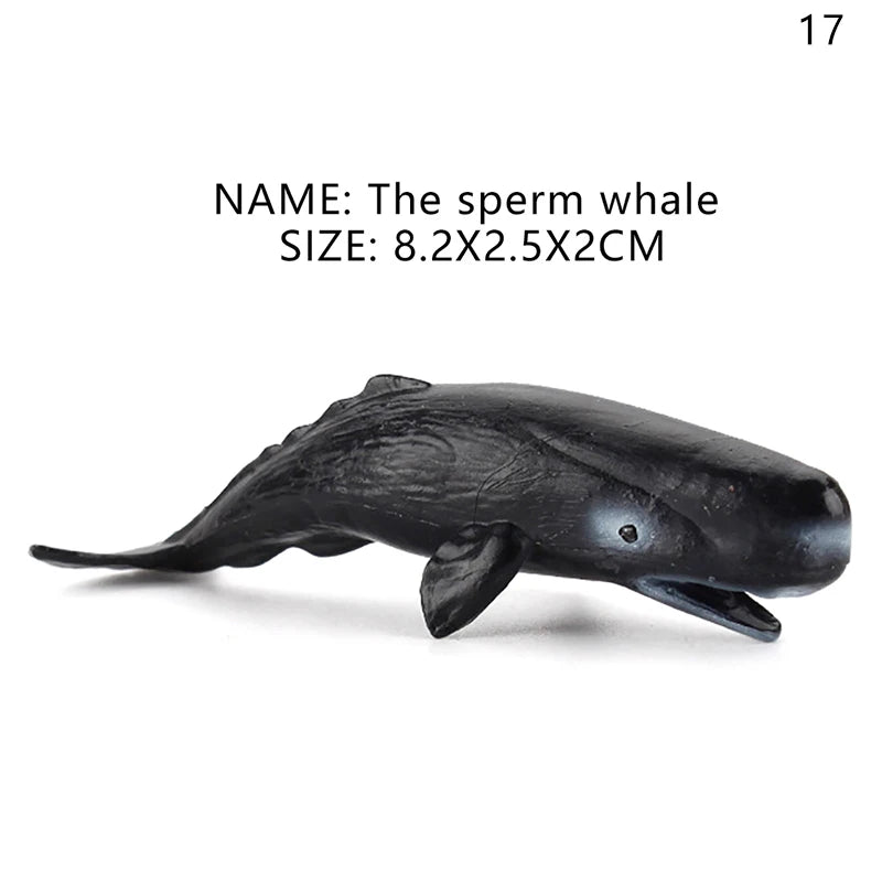 Simulation Marine Life Action Figures Ocean Animal Model Educational Toys Cake Topper,Collection Gift Shark Dolphin Hammerhead