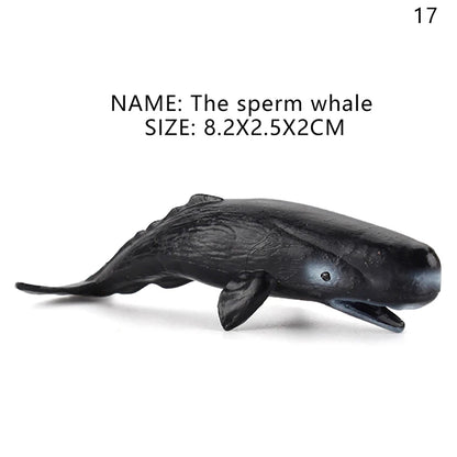 Simulation Marine Life Action Figures Ocean Animal Model Educational Toys Cake Topper,Collection Gift Shark Dolphin Hammerhead