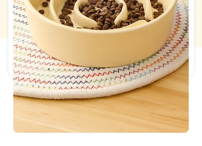 Slow Feeder Cat Bowl Ceramic Cat Food Bowl for Cervical Spine Protection Anti-choking Cat Slow Feeding Dish Bowl Pet Supplies
