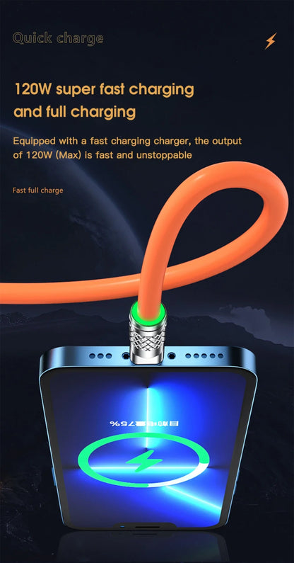 120W 3 In 1 Fast Charging Cable Micro USB Type C Multiple USB Port  Mobile Phone Charging Cables For Xiaomi Samsung iPhone 14 13