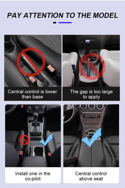 SEAMETAL Wireless Charging Car Seat Gap Organizer with 40W USB-C/Lightning Fast Charge Cable Auto Center Console Storage Box