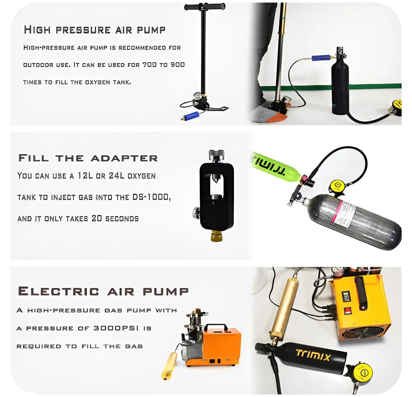 Trimix Lung Tank with Snorkeling Mask 0.5L Diving Equipment 0.5L mini diving scuba tank portable lung tank for diving