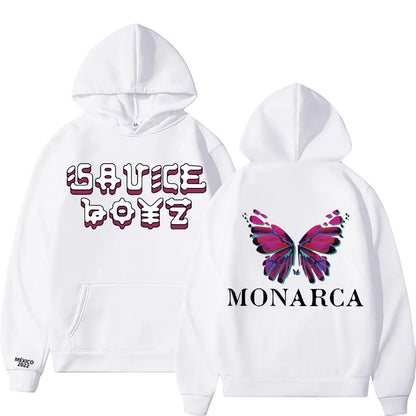 USA Rapper Eladio Carrion Print Hoodie Monarca Music Clothes Men Women Hip Hop Oversized Casual Sweatshirt Man Quality Clothing