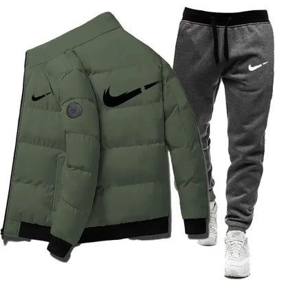 2024 Winter Casual Men's Sports Set 2-piece Set Letter Printed Fashion Brand Jacket+Sports Pants 2-piece Set