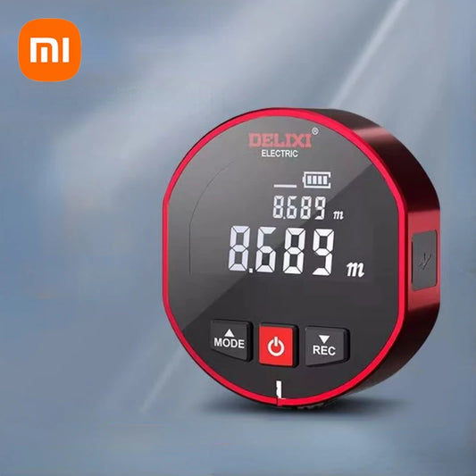 Cinta métrica con telémetro Xiaomi DELIXI, regla electrónica con rodillo, arco curvo plano de alta precisión, medidor de distancia láser