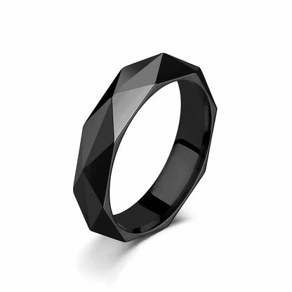 2024 New Couple Wedding Ring 3D Cutting Stainless Steel Promise Love Wedding Women's Engagement Ring Fashion Jewelry Gifts