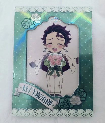 Anime Demon Slayer Kamado Tanjirou Agatsuma Zenitsu Kochou Shinobu Kanroji Mitsuri Rare Collection Card Birthday Gift Toys