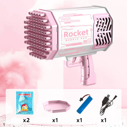 Pistolet à bulles automatique Machine à bulles de savon électrique LED N-Hole Bubble Maker Blower Bubble Guns Jouet Jeu de plein air Cadeau de fête de mariage