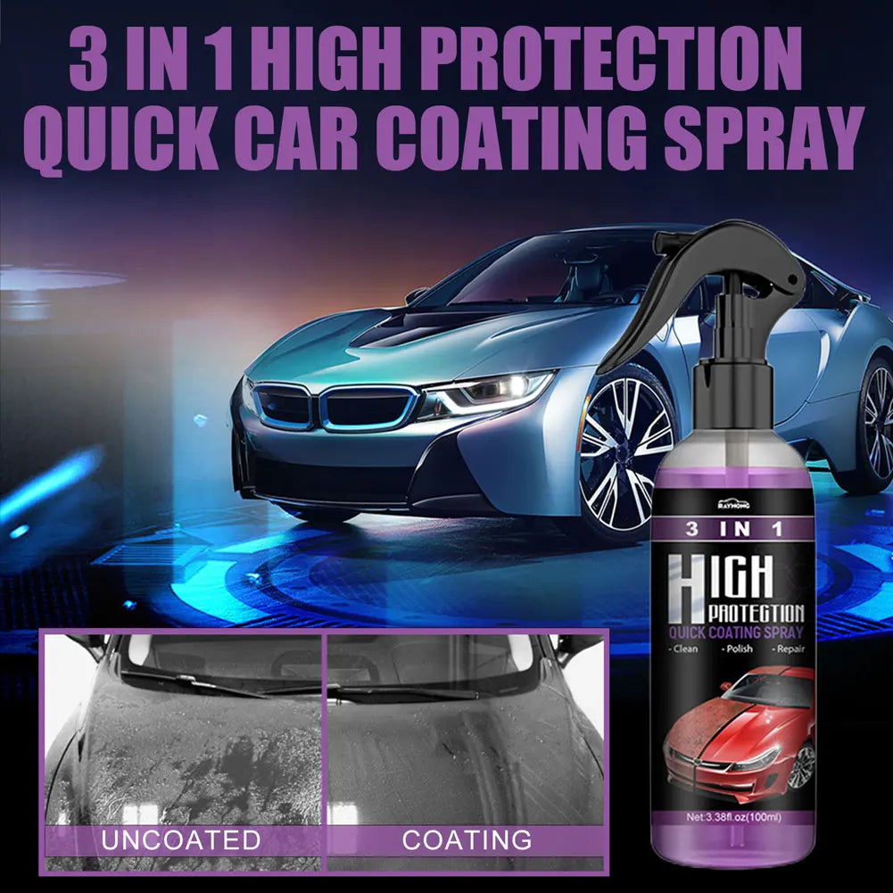10-1PCS 3 In 1 Car Ceramic Coating Spray 100/30ML Car Nano Spray Hydrophobic Car Scratch Repair Body Hydrophobic Layer Auto Acce