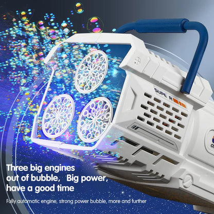 60 Holes Handheld Bubble Gun Electric Automatic Soap Bubble Machine With LED Light Outdoor Wedding Party Game Kids Toys Gifts