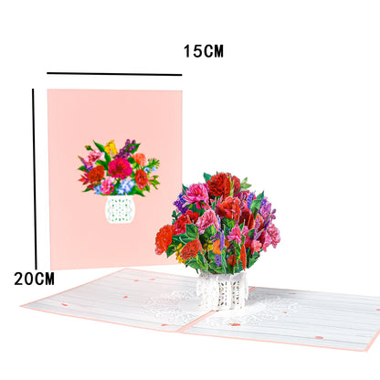 Tarjeta de felicitación emergente con flores en 3D para cumpleaños, día de la madre, día del padre, graduación, aniversario de bodas, mejórate pronto, simpatía