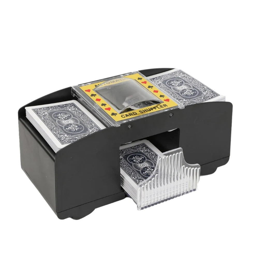 2024 New Automatic Poker Card Shuffler Board Games Battery Operated Playing Cards Shuffle 2 Deck Automatic Hand Crank