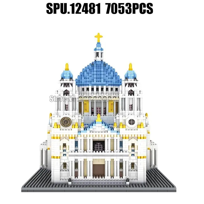 8650 7053pcs World Great Architecture Famous St. Paul Cathedral London Uk Mini Diamond Building Blocks Toy