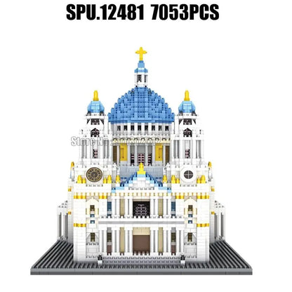8650 7053pcs World Great Architecture Famous St. Paul Cathedral London Uk Mini Diamond Building Blocks Toy