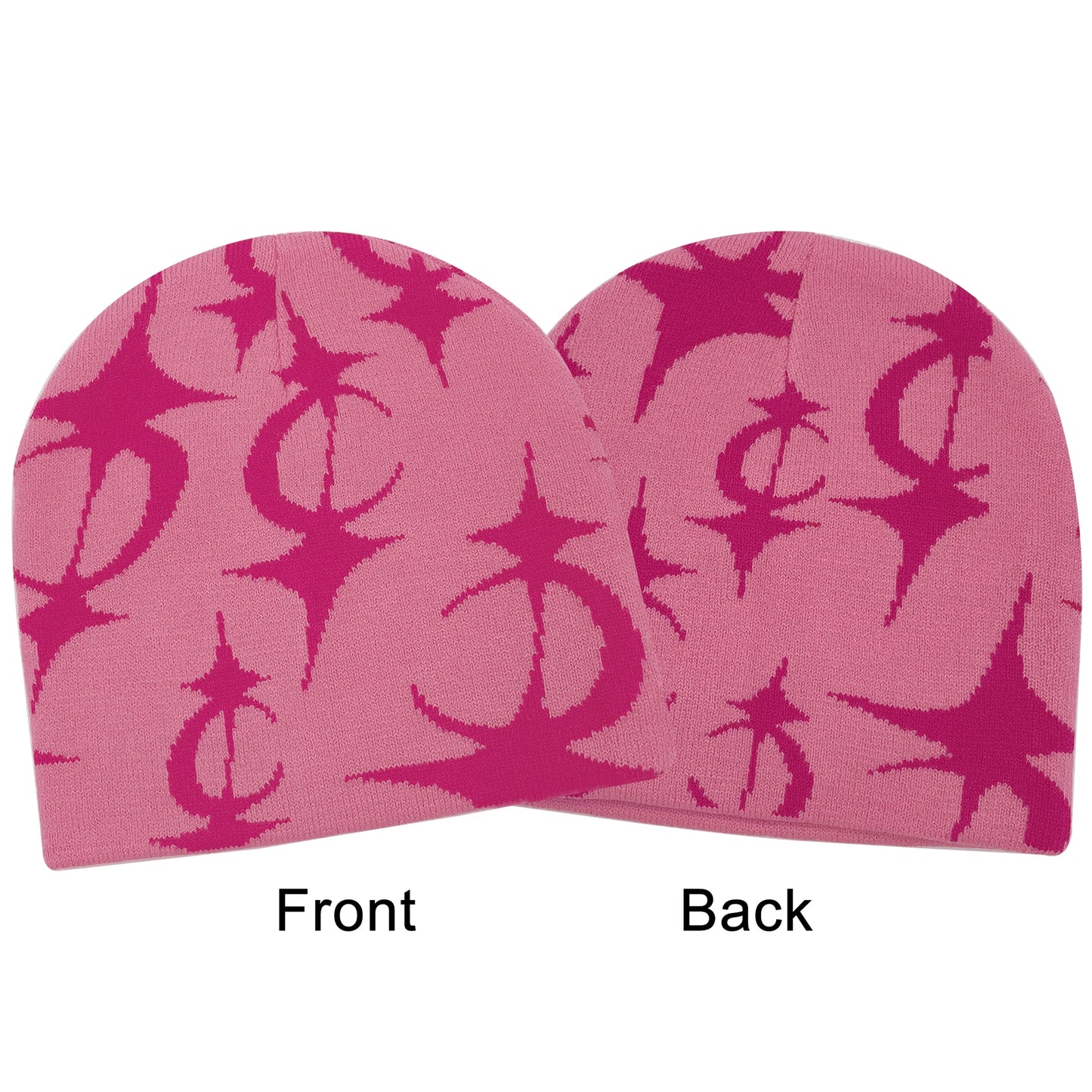 2024 New Knitted Hat Front And Back Jacquard Star Pattern, Street Fashion Trend Personality Skullcap Adult Hat