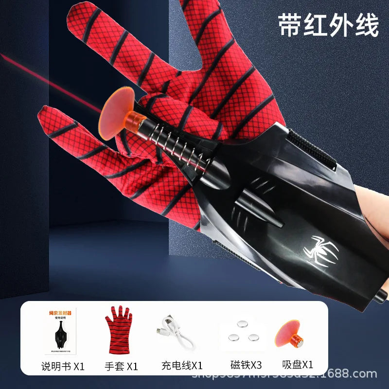 2024 New Spider Man Web Shooters Wrist Launcher Shooters Hot Peter Parker Cosplay Props Shooting Device Toy Set Boy Toy Gift
