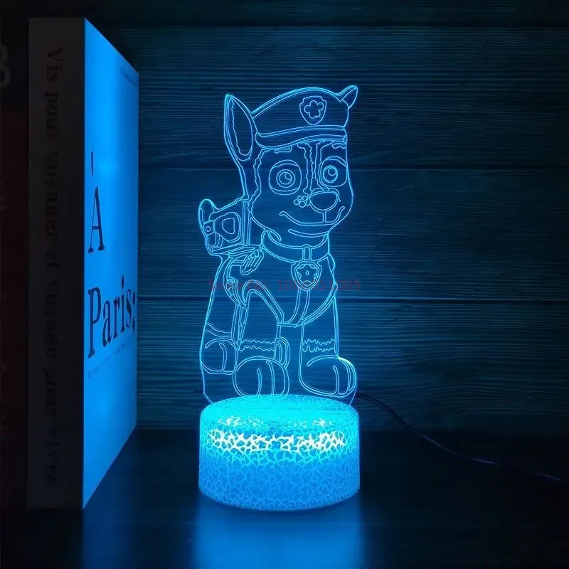 Paw Patrol Cartoon Series 3D Lamp Anime Figure Bedside Table Lamp Led Night Lamp Creative Ornaments Children Toys Birthday Gifts