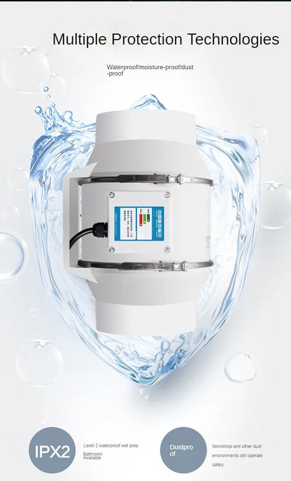 4/5/6 inch 110-220V Exhaust Fan Home Silent Inline Pipe Duct Fan Bathroom Extractor Ventilation Kitchen Toilet Wall Ventilator