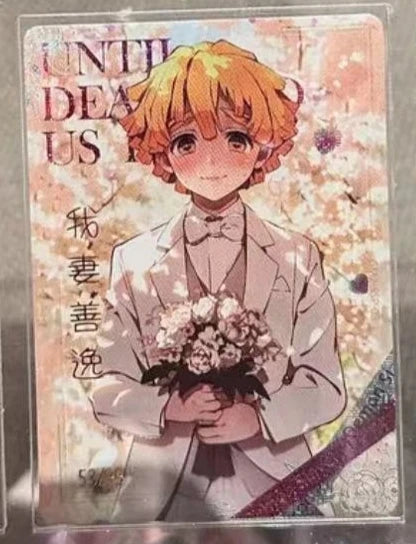 Anime Demon Slayer Kamado Tanjirou Kochou Shinobu Iguro Obanai Kanroji Mitsuri Rare Collectible Cards Birthday Gifts Kid Toys