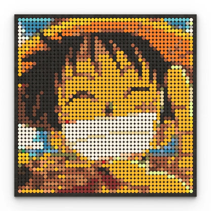 One Piece Anime Figures Luffy Brook Nami Robin Sanji Franky Blocks Brick Pixel Art Decoration Toys Kids Christmas Birthday Gifts