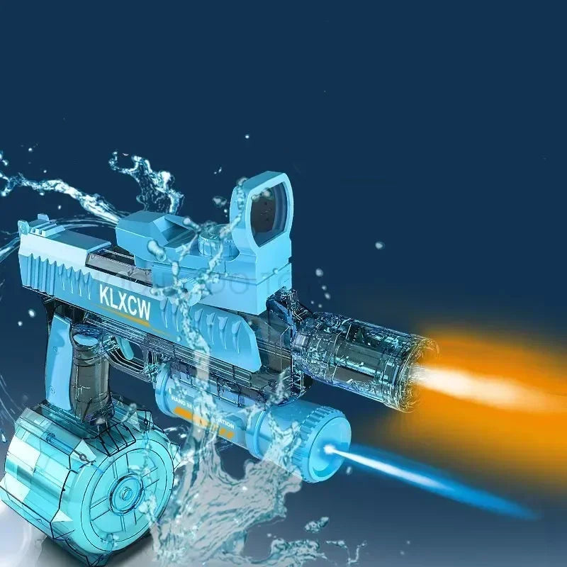 Pistola de agua automática de juguete con doble LED, pistola de agua eléctrica para disparar Glock, juguetes de piscina para playa para niños, regalos para adultos
