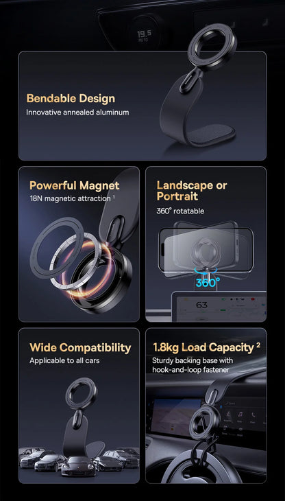 Support magnétique Baseus pour téléphone portable de voiture, support pliable pour iPhone 12 13 14 Pro Max pour Samsung S23