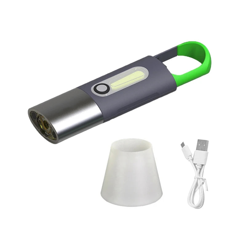 USB Rechargeable Flashlight for Camping Hiking Outdoor Emergency Lamp Strong Light LED Torch Portable Charging Pocket Torches