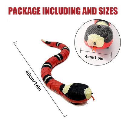 Juguetes para mascotas, gatos, perros, serpientes, juguetes para mascotas, sensor inteligente recargable, serpiente que detecta automáticamente obstáculos y escapa, juguetes de regalo para niños
