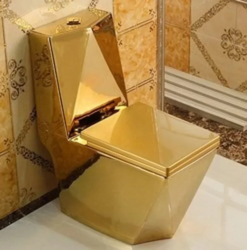 Safe and Comfortable Luxury Western Bath Ceramic Gold Toilet S Trap  WC Toilet